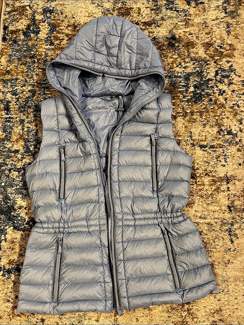 BCBGeneration Ultra Lightweight Packable Down Vest Gray Medium